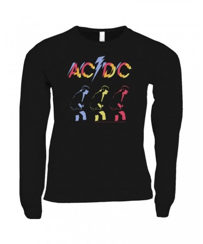 AC/DC Long Sleeve Shirt | Angus Young Triple Color Concert Image Shirt $14.08 Shirts