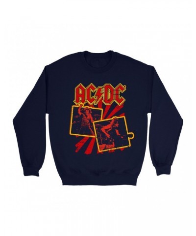 AC/DC Sweatshirt | Back In Black Tour 1980 Distressed Sweatshirt $15.38 Sweatshirts