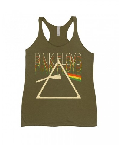 Pink Floyd Ladies' Tank Top | Retro Multi-Color Dark Side Of The Moon Prism Distressed Shirt $8.97 Shirts