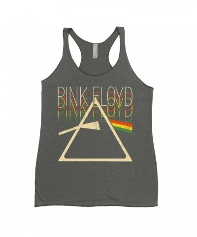 Pink Floyd Ladies' Tank Top | Retro Multi-Color Dark Side Of The Moon Prism Distressed Shirt $8.97 Shirts