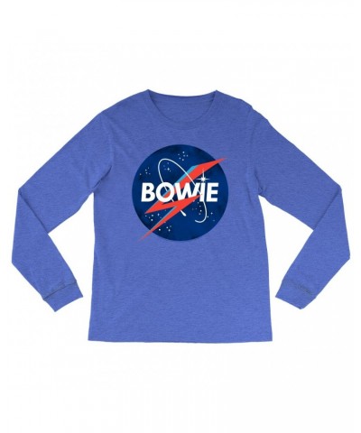 David Bowie Heather Long Sleeve Shirt | Bowie NASA Inspiration Shirt $14.68 Shirts