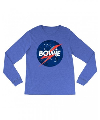 David Bowie Heather Long Sleeve Shirt | Bowie NASA Inspiration Shirt $14.68 Shirts