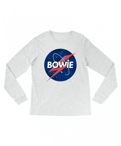 David Bowie Heather Long Sleeve Shirt | Bowie NASA Inspiration Shirt $14.68 Shirts