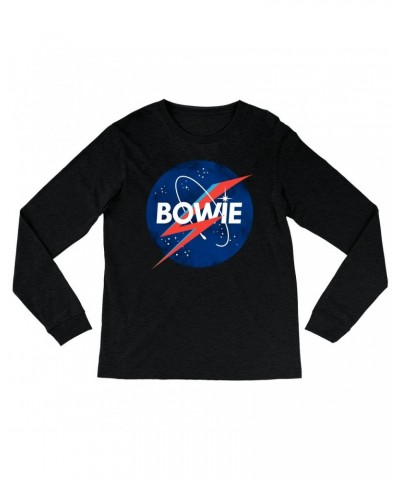 David Bowie Heather Long Sleeve Shirt | Bowie NASA Inspiration Shirt $14.68 Shirts