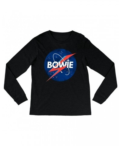 David Bowie Heather Long Sleeve Shirt | Bowie NASA Inspiration Shirt $14.68 Shirts