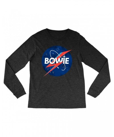 David Bowie Heather Long Sleeve Shirt | Bowie NASA Inspiration Shirt $14.68 Shirts