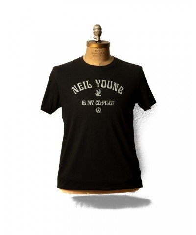 Neil Young Soft Organic Vintage Co-Pilot Men's Black T-Shirt $20.50 Shirts