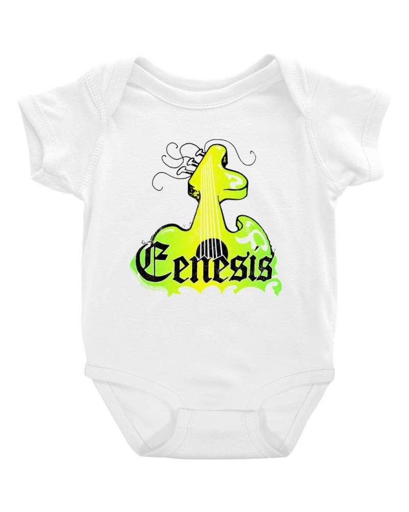 Genesis Baby Short Sleeve Bodysuit | Vintage Guitar Logo Bodysuit $7.58 Kids