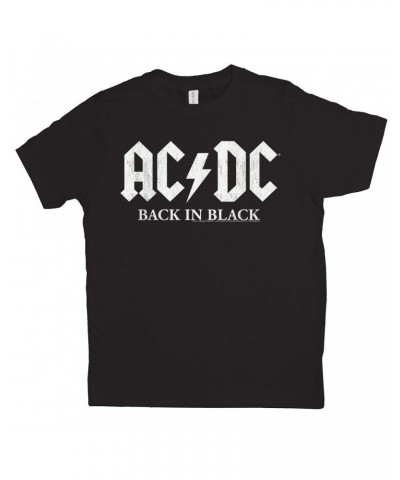 AC/DC Kids T-Shirt | Back In Black US White Design Kids Shirt $9.41 Kids