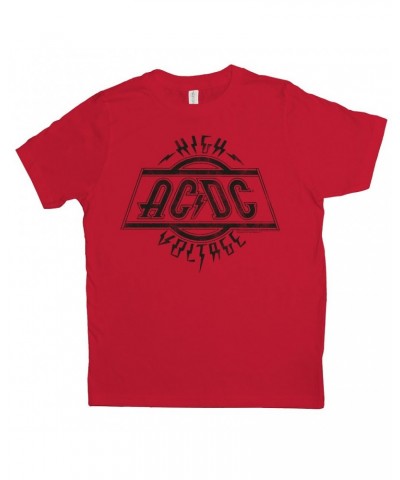 AC/DC Kids T-Shirt | High Voltage Logo Distressed Kids Shirt $10.33 Kids