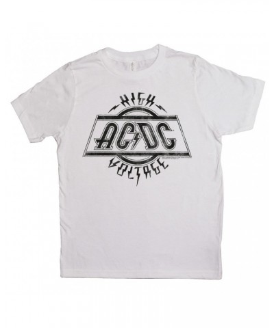 AC/DC Kids T-Shirt | High Voltage Logo Distressed Kids Shirt $10.33 Kids