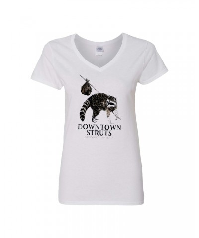 Downtown Struts Raccoon - White - V-Neck - T-Shirt - Fitted $6.26 Shirts