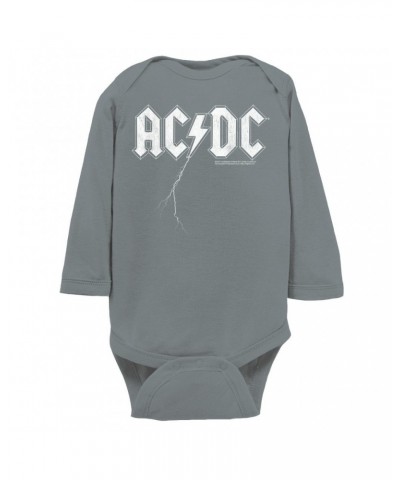 AC/DC Long Sleeve Bodysuit | Lightning Strike Logo Bodysuit $9.86 Shirts