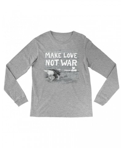 Woodstock Long Sleeve Shirt | Make Love Not War Famous Image Distressed Shirt $11.08 Shirts