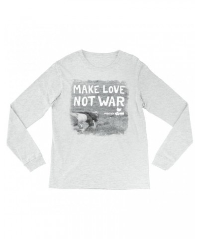 Woodstock Long Sleeve Shirt | Make Love Not War Famous Image Distressed Shirt $11.08 Shirts