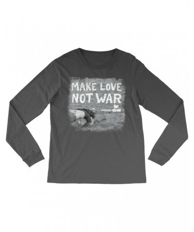 Woodstock Long Sleeve Shirt | Make Love Not War Famous Image Distressed Shirt $11.08 Shirts