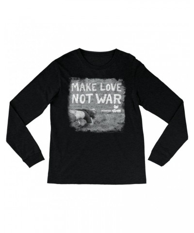 Woodstock Long Sleeve Shirt | Make Love Not War Famous Image Distressed Shirt $11.08 Shirts