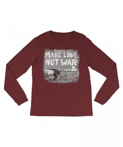 Woodstock Long Sleeve Shirt | Make Love Not War Famous Image Distressed Shirt $11.08 Shirts