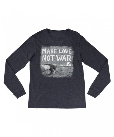 Woodstock Long Sleeve Shirt | Make Love Not War Famous Image Distressed Shirt $11.08 Shirts