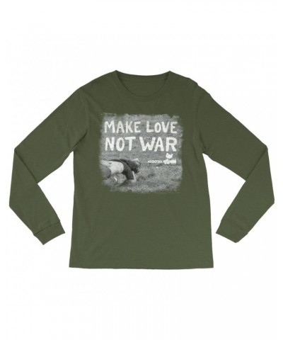 Woodstock Long Sleeve Shirt | Make Love Not War Famous Image Distressed Shirt $11.08 Shirts