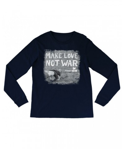 Woodstock Long Sleeve Shirt | Make Love Not War Famous Image Distressed Shirt $11.08 Shirts