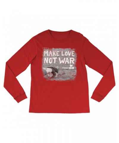 Woodstock Long Sleeve Shirt | Make Love Not War Famous Image Distressed Shirt $11.08 Shirts