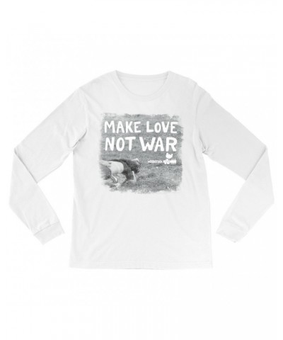 Woodstock Long Sleeve Shirt | Make Love Not War Famous Image Distressed Shirt $11.08 Shirts