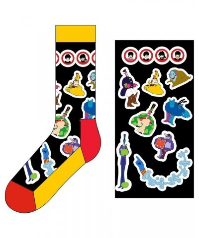 The Beatles Black Socks - Portholes & Characters $5.32 Footware