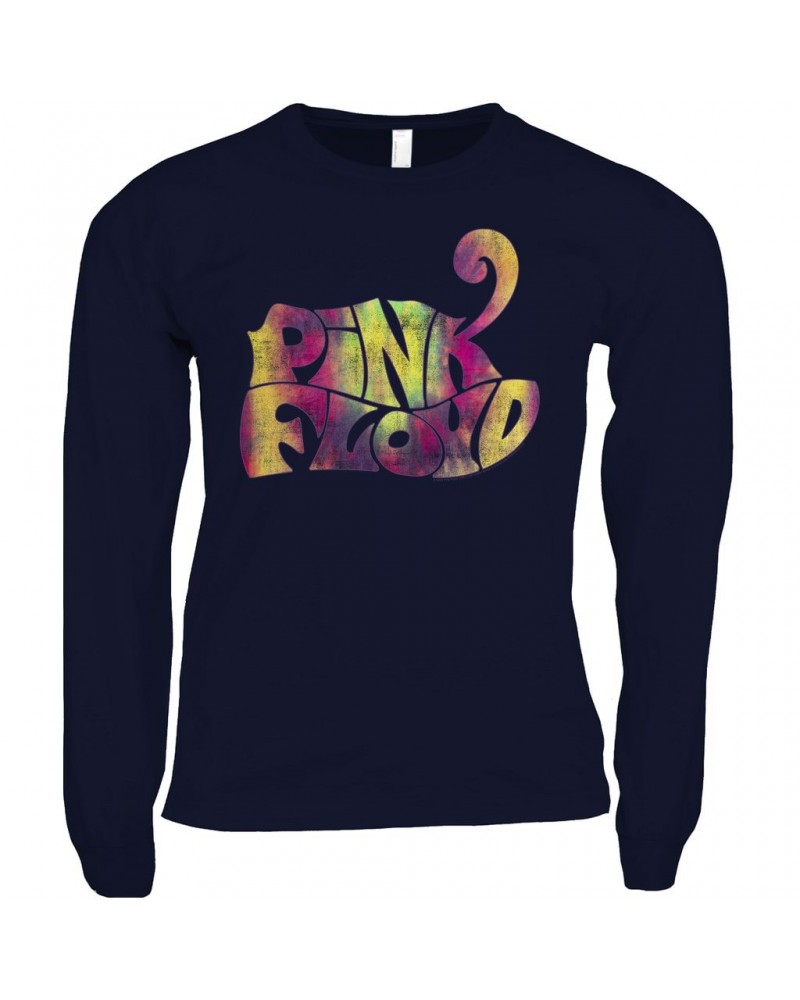 Pink Floyd Long Sleeve Shirt | Tie Dye Groovy Logo Distressed Shirt $11.68 Shirts