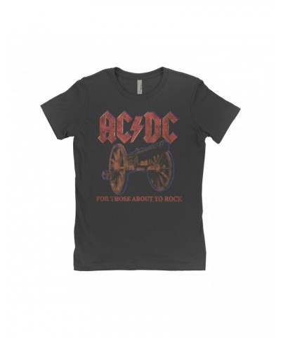 AC/DC Ladies' Boyfriend T-Shirt | For Those About To Rock Cannon Design Shirt $11.73 Shirts