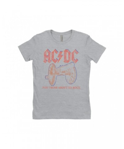 AC/DC Ladies' Boyfriend T-Shirt | For Those About To Rock Cannon Design Shirt $11.73 Shirts