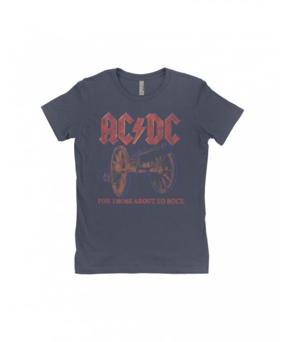 AC/DC Ladies' Boyfriend T-Shirt | For Those About To Rock Cannon Design Shirt $11.73 Shirts