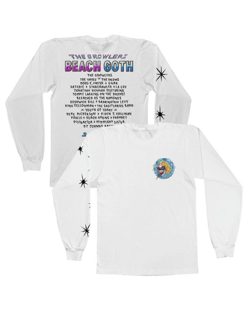 The Growlers 2018 Beach Goth Longsleeve T-Shirt - White $6.80 Shirts