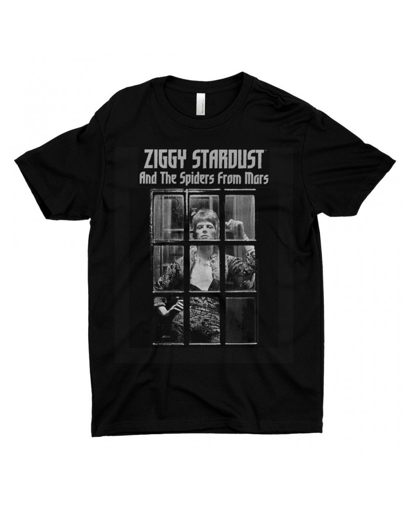 David Bowie T-Shirt | Ziggy Stardust And The Spiders From Mars Design White Shirt $11.98 Shirts