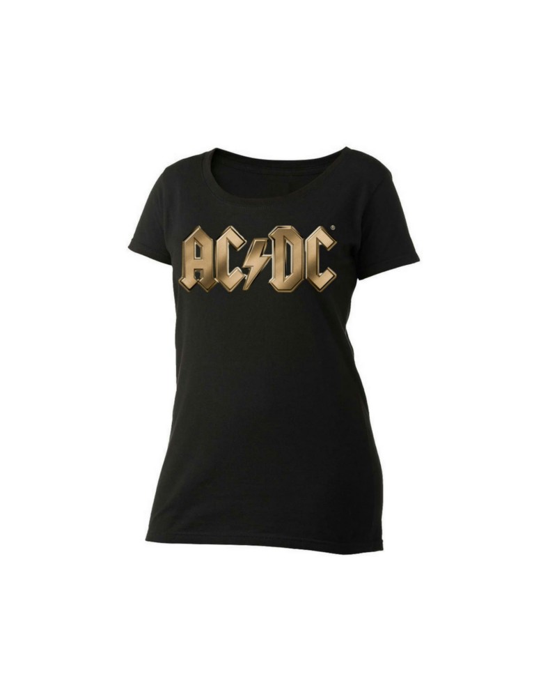 AC/DC Gold Logo Women's Scoop Neck T-Shirt $9.00 Shirts