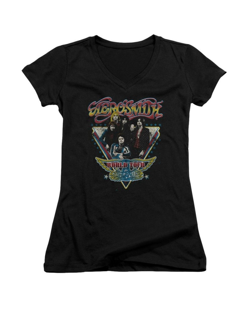 Aerosmith Junior's V-Neck Shirt | TRIANGLE STARS Junior's Tee $7.80 Shirts