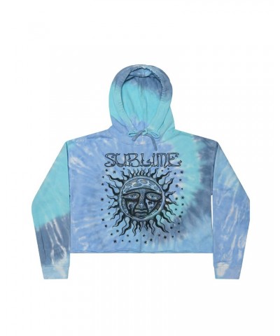 Sublime Woodcut Sun Tie Dye Cropped Hoodie $16.98 Sweatshirts