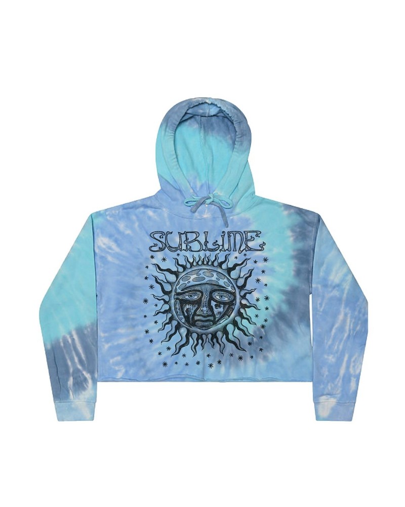 Sublime Woodcut Sun Tie Dye Cropped Hoodie $16.98 Sweatshirts