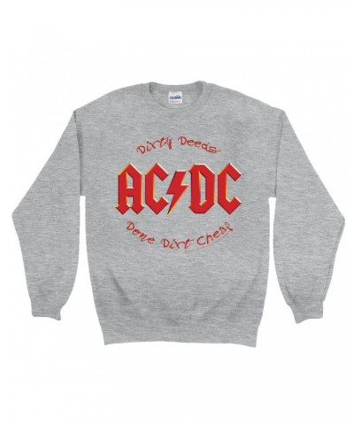 AC/DC Sweatshirt | Dirty Deeds Done Dirt Cheap Script Design Sweatshirt $17.13 Sweatshirts