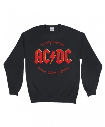 AC/DC Sweatshirt | Dirty Deeds Done Dirt Cheap Script Design Sweatshirt $17.13 Sweatshirts