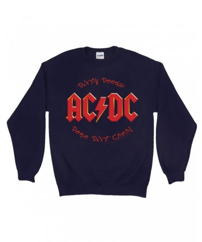 AC/DC Sweatshirt | Dirty Deeds Done Dirt Cheap Script Design Sweatshirt $17.13 Sweatshirts