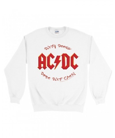 AC/DC Sweatshirt | Dirty Deeds Done Dirt Cheap Script Design Sweatshirt $17.13 Sweatshirts