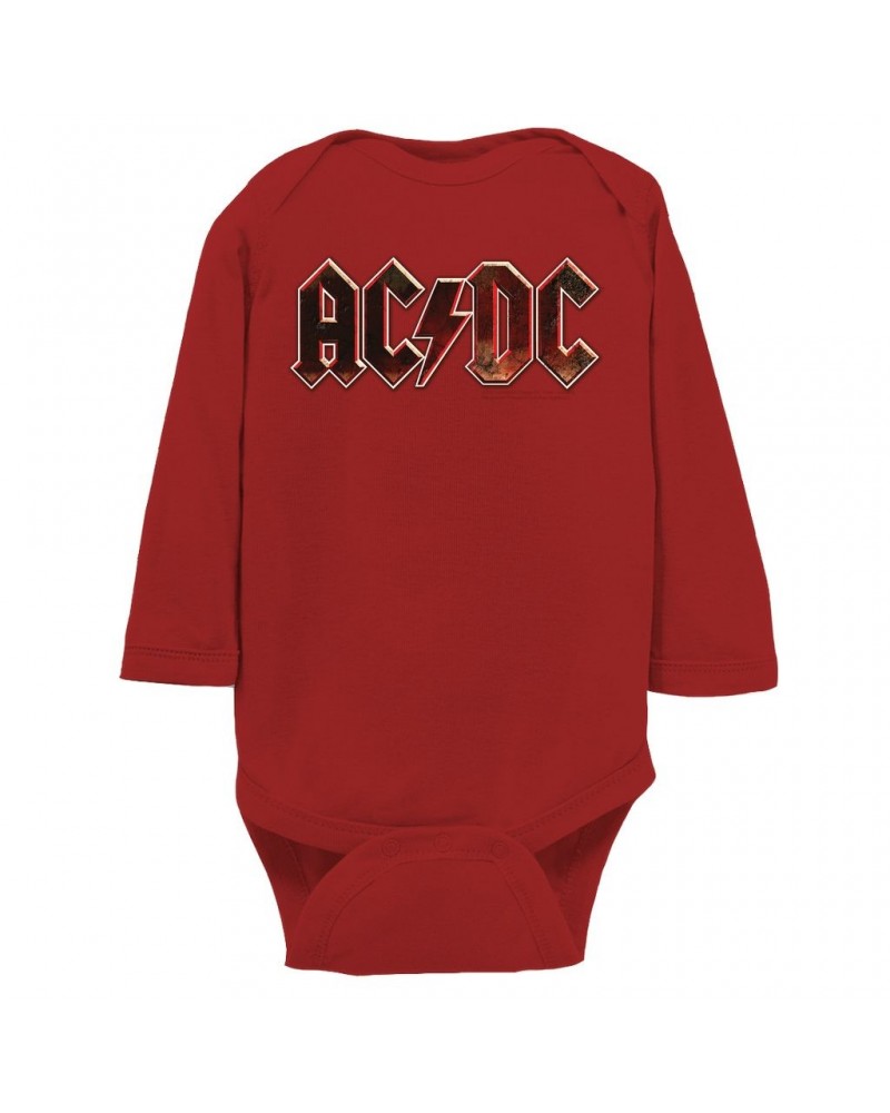 AC/DC Long Sleeve Bodysuit | Live At River Plate Metallic Logo Bodysuit $8.30 Shirts