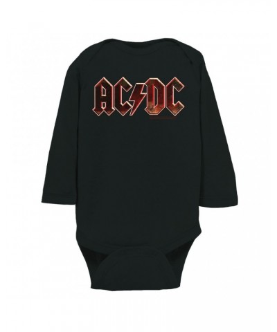 AC/DC Long Sleeve Bodysuit | Live At River Plate Metallic Logo Bodysuit $8.30 Shirts