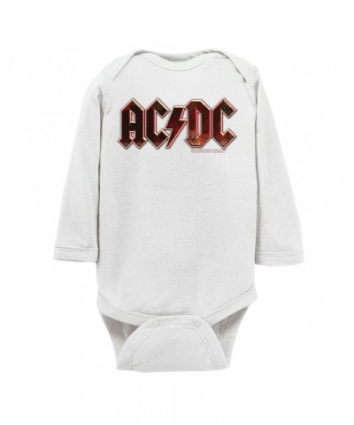 AC/DC Long Sleeve Bodysuit | Live At River Plate Metallic Logo Bodysuit $8.30 Shirts