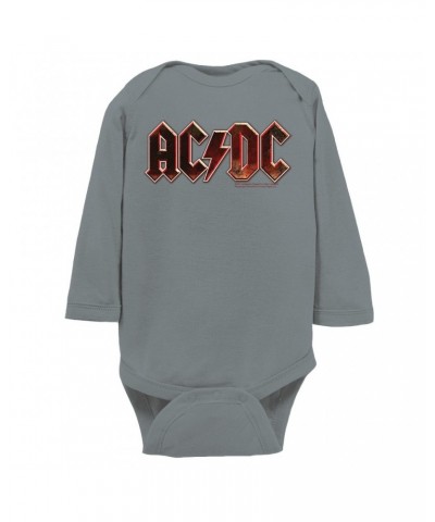 AC/DC Long Sleeve Bodysuit | Live At River Plate Metallic Logo Bodysuit $8.30 Shirts