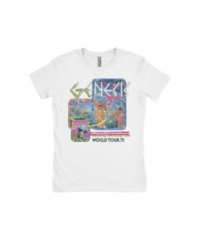 Genesis Ladies' Boyfriend T-Shirt | And Then There Were Three '78 World Tour Distressed Shirt $9.23 Shirts