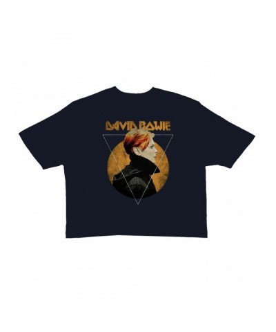 David Bowie Ladies' Crop Tee | Low Album Art Design Distressed Crop T-shirt $9.16 Shirts