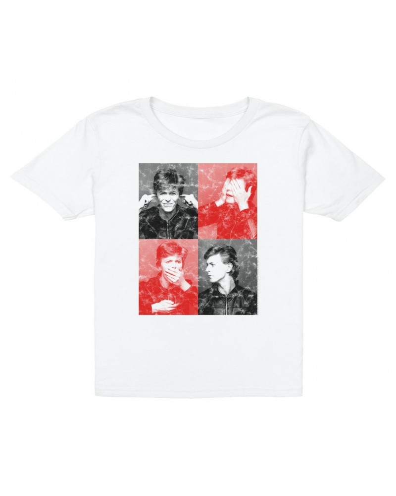 David Bowie Kids T-Shirt | Heros Photo Shoot Distressed Kids T-Shirt $10.48 Kids