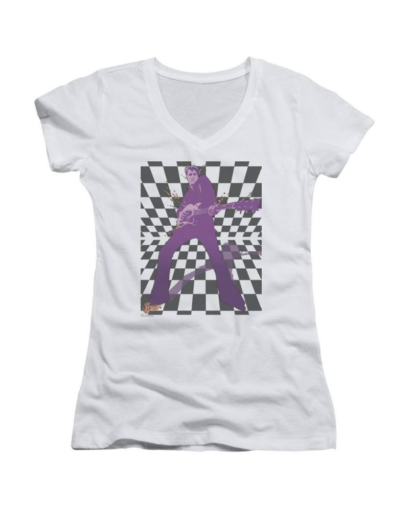 Elvis Presley Junior's V-Neck Shirt | LET'S ROCK Junior's Tee $7.56 Shirts